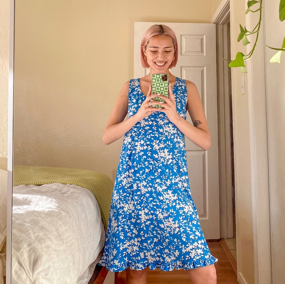 Draper James Blue Ruffle Nightie